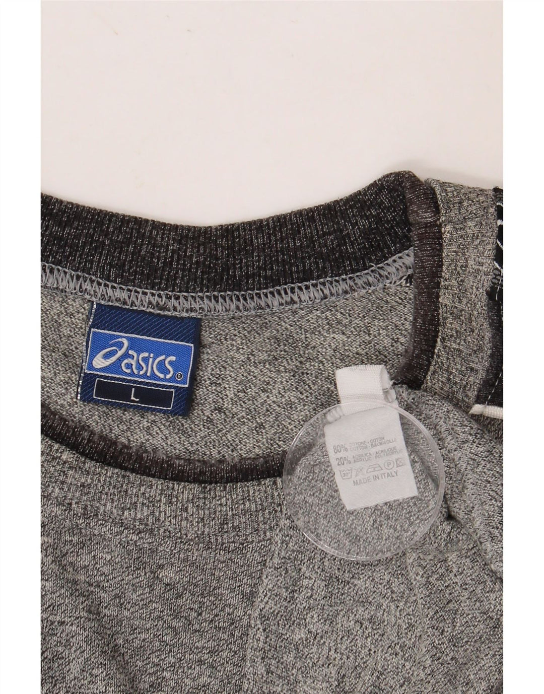 ASICS Camiseta gráfica para hombre Top grande gris color block algodón