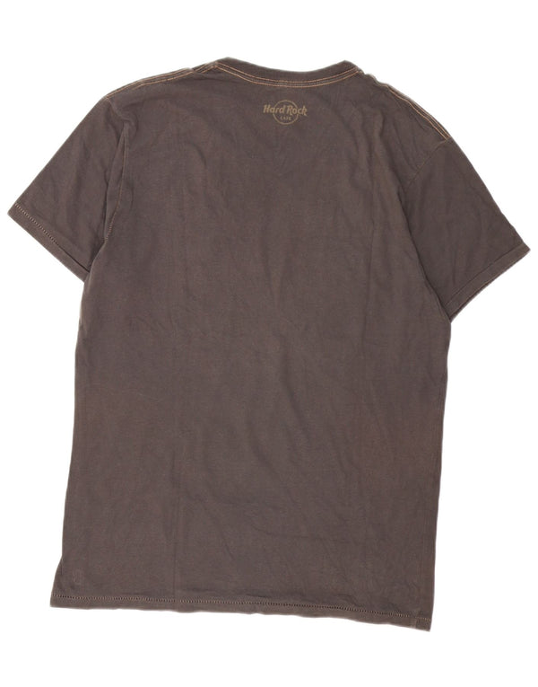 Hard Rock Cafe Hombres Hollywood Graphic Camiseta Top Algodón Gris Medio