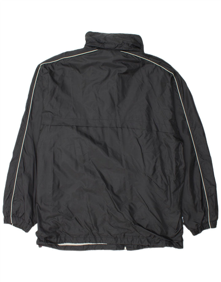 BRUGI Mens Hooded Windbreaker Jacket UK 42 XL Black Polyamide