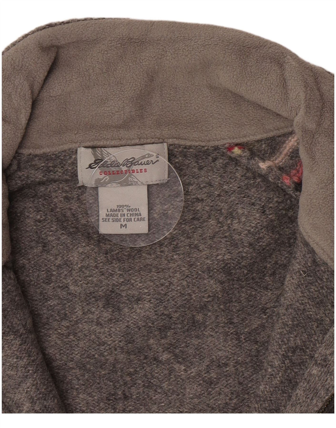 Eddie Bauer Suéter tipo cárdigan para mujer Reino Unido 12 Lana de cordero a rayas gris medio