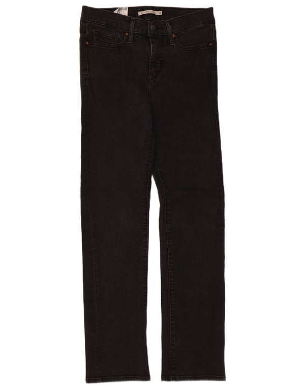 Levi's Mujer 314 Shaping Straight Jeans W28 L30 Algodón Negro