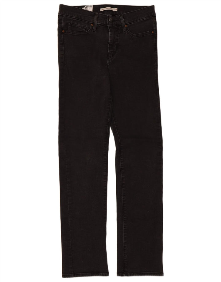 Levi's Mujer 314 Shaping Straight Jeans W28 L30 Algodón Negro