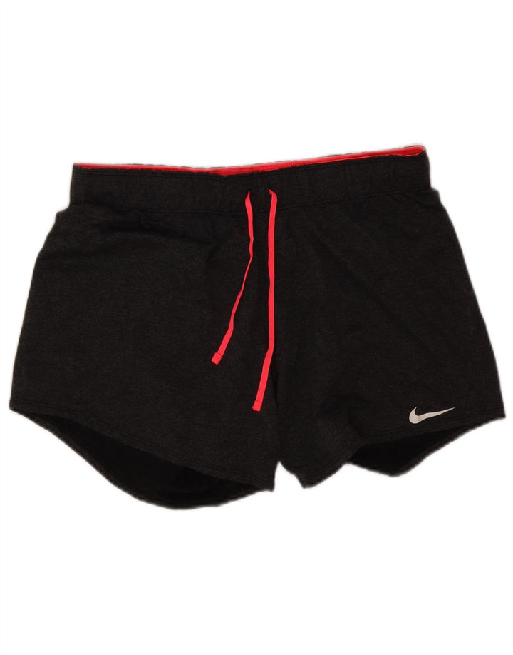 Nike - Pantalones cortos deportivos Dri Fit para mujer, talla 40, poliéster gris medio
