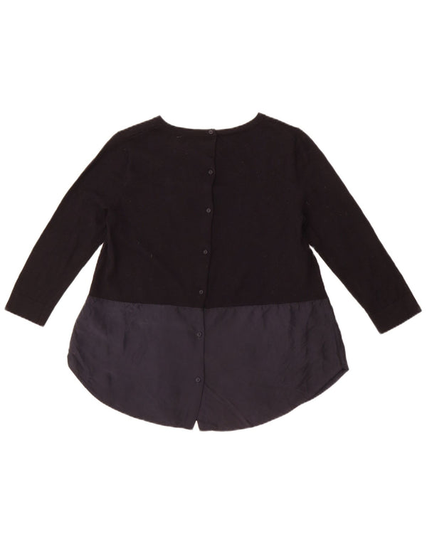 Cos Blusa de manga 3/4 para mujer Top UK 10 Small Azul marino Colorblock Lana