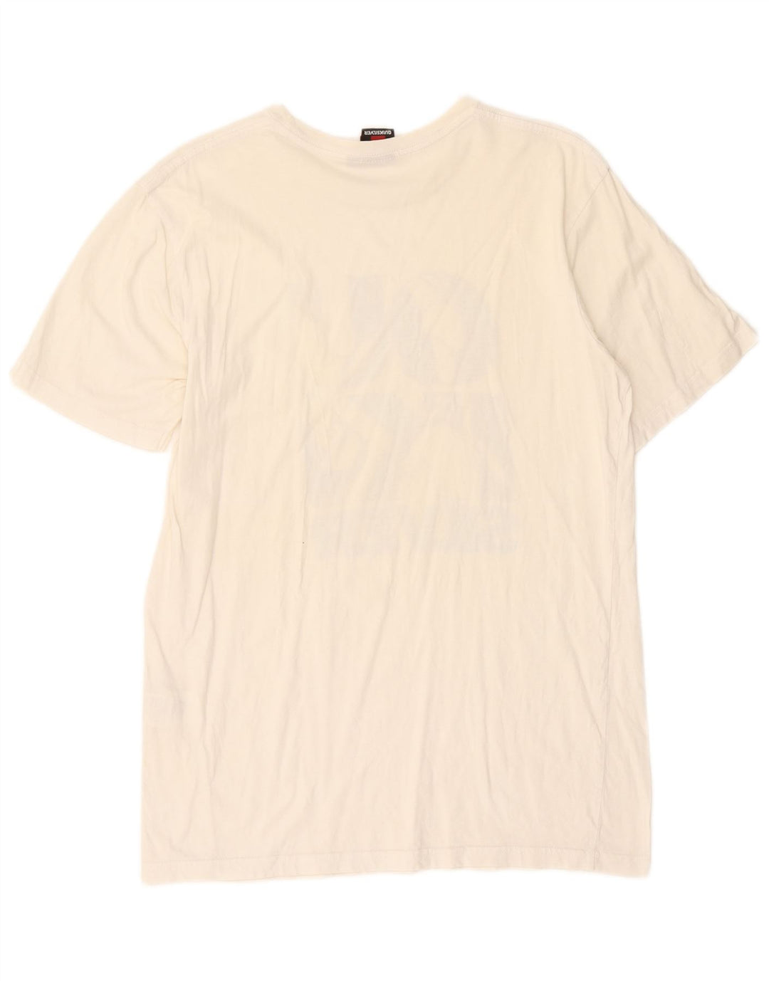 Quiksilver Camiseta gráfica para hombre Top mediano de algodón blanco roto