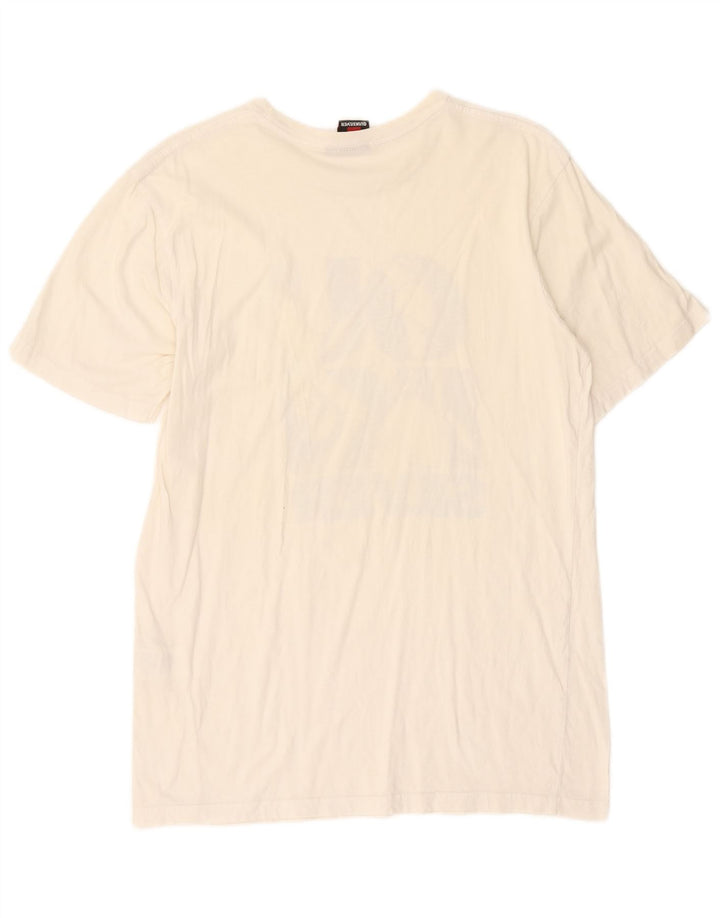 Quiksilver Camiseta gráfica para hombre Top mediano de algodón blanco roto