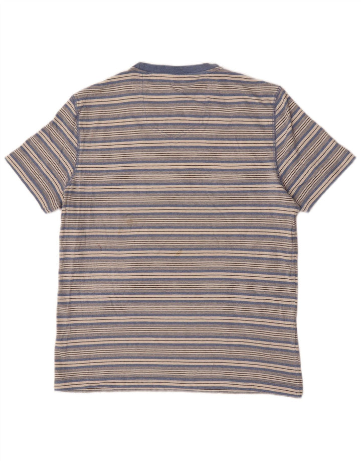 Camiseta de hombre Fat Face Top grande de algodón a rayas azules