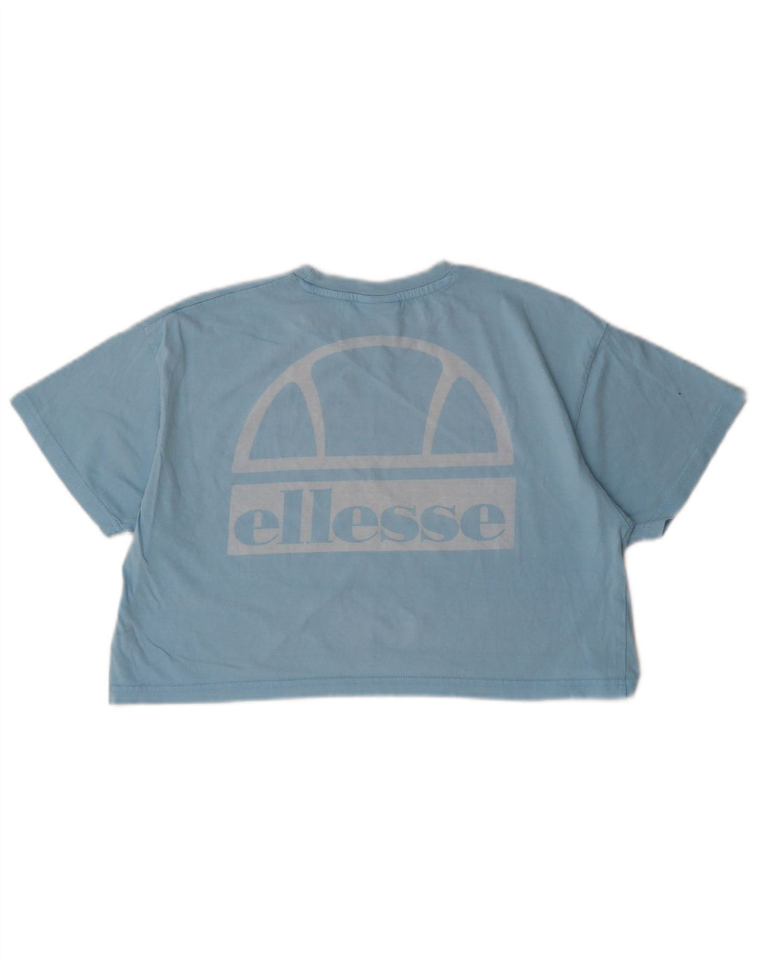 ELLESSE Womens Oversized Crop Graphic T-Shirt Top UK 10 Small Blue