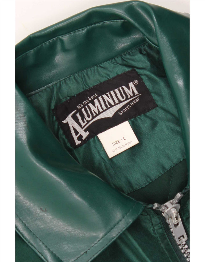 Vintage hombres bomber chaqueta Reino Unido 40 gran nylon verde