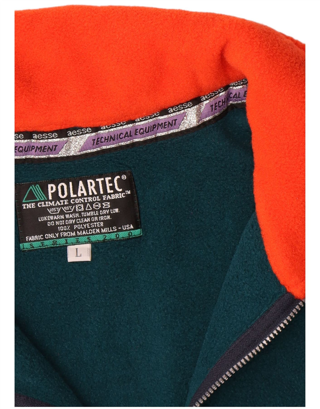 Polartec Jersey De Forro Polar Con Cremallera Para Hombre Poliéster Geométrico Verde Grande