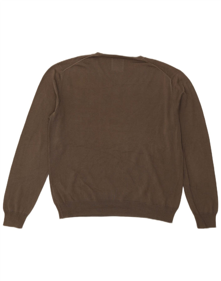 Sun68 Jersey con Cuello en V para Hombre XL Caqui Algodón
