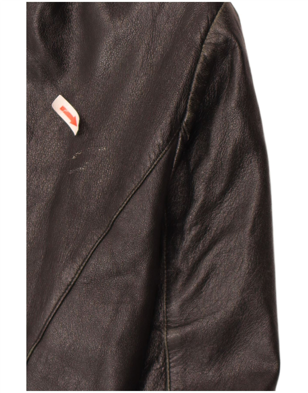 Chaqueta de cuero vintage para mujer IT 52 2XL cuero negro