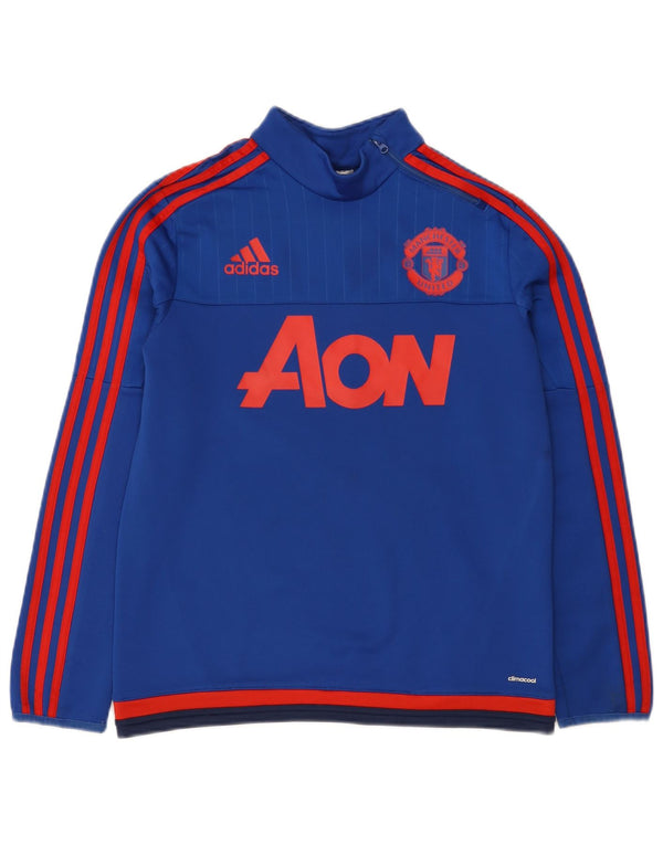 Adidas Boys Manchester United Graphic Sudadera Jumper 13-14 años Azul