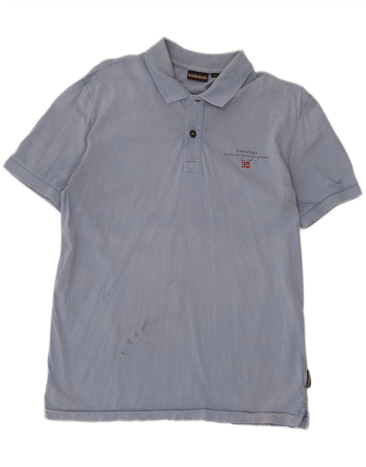 NAPAPIJRI Polo Geographic para hombre grande azul