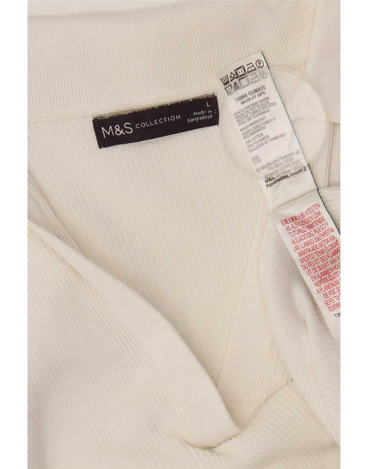 Marks & Spencer Polo para mujer UK 44 Grande Algodón blanco