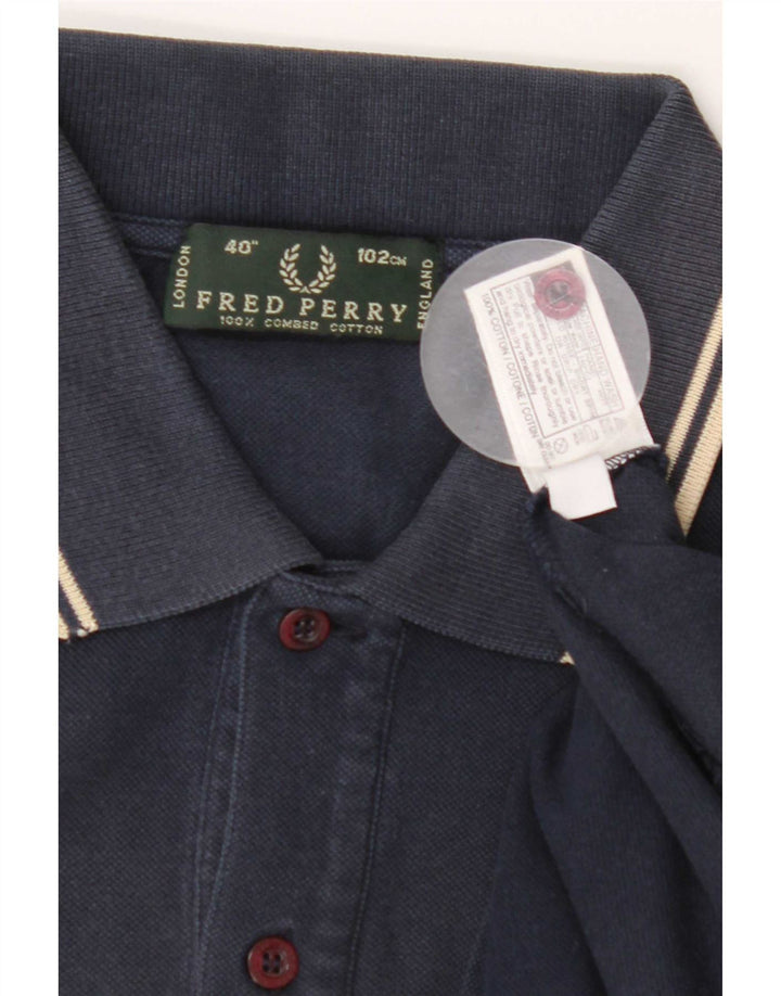 Polo Fred Perry Hombre De Algodón A Rayas Azul Marino Medio