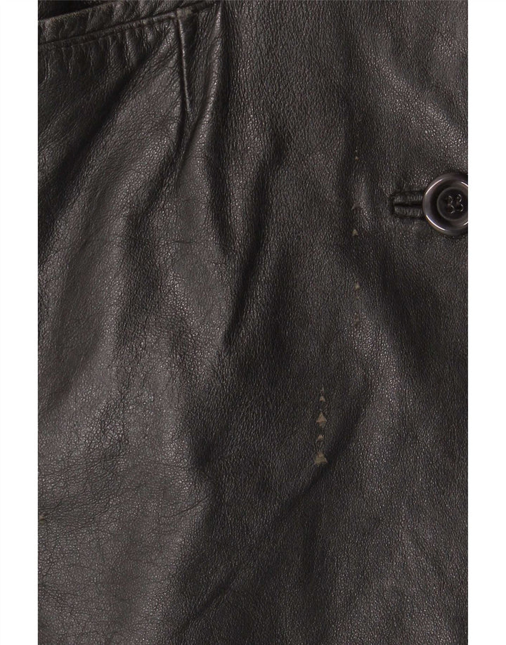 Pascucci Abrigo de cuero para mujer IT 44 Medio Negro