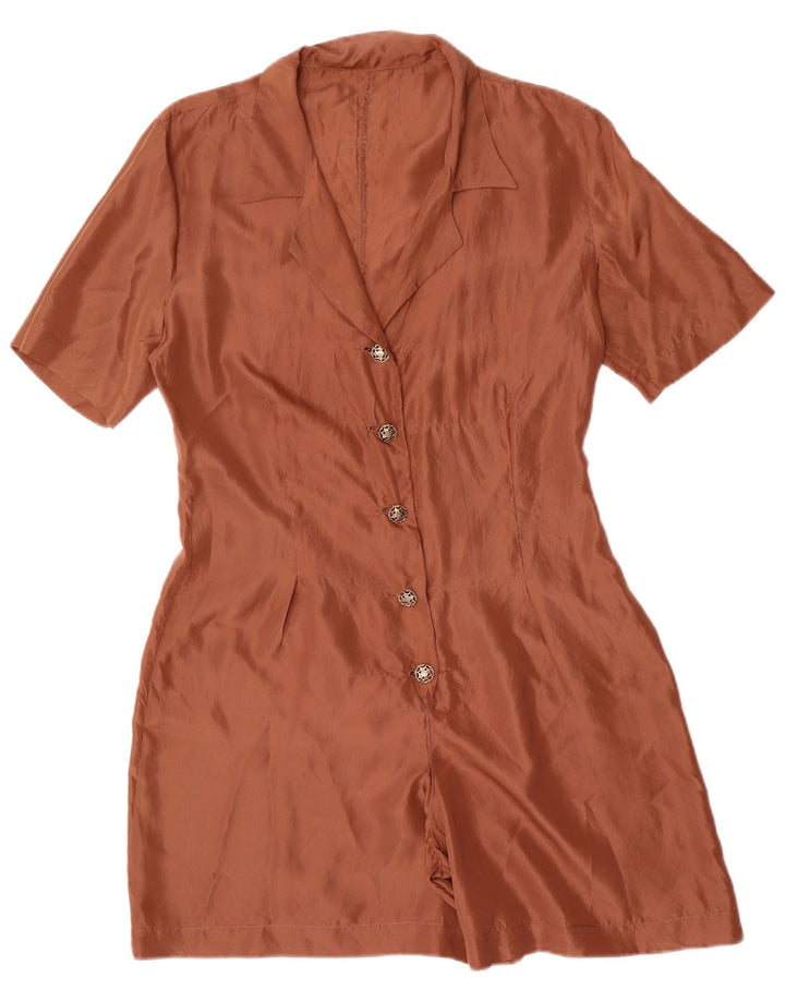 Vintage mujer playsuit Reino Unido 14 marrón medio