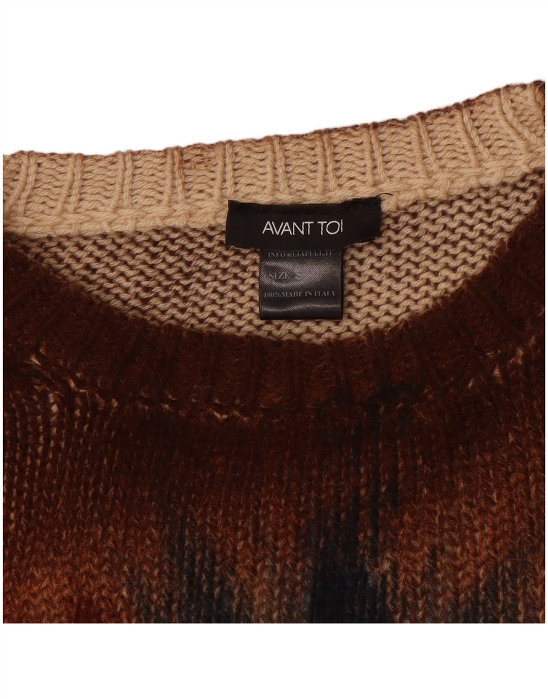 Vintage mujer oversized Crew Neck Jumper Suéter Reino Unido 10 Pequeño Marrón Tie Dye