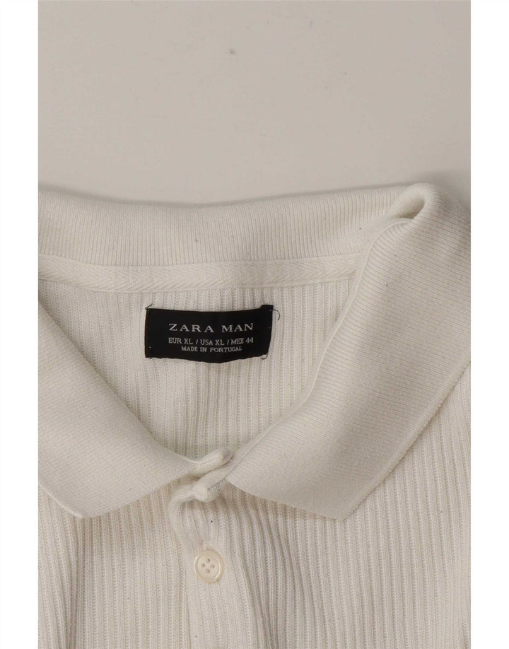 Polo Zara Hombre XL Blanco