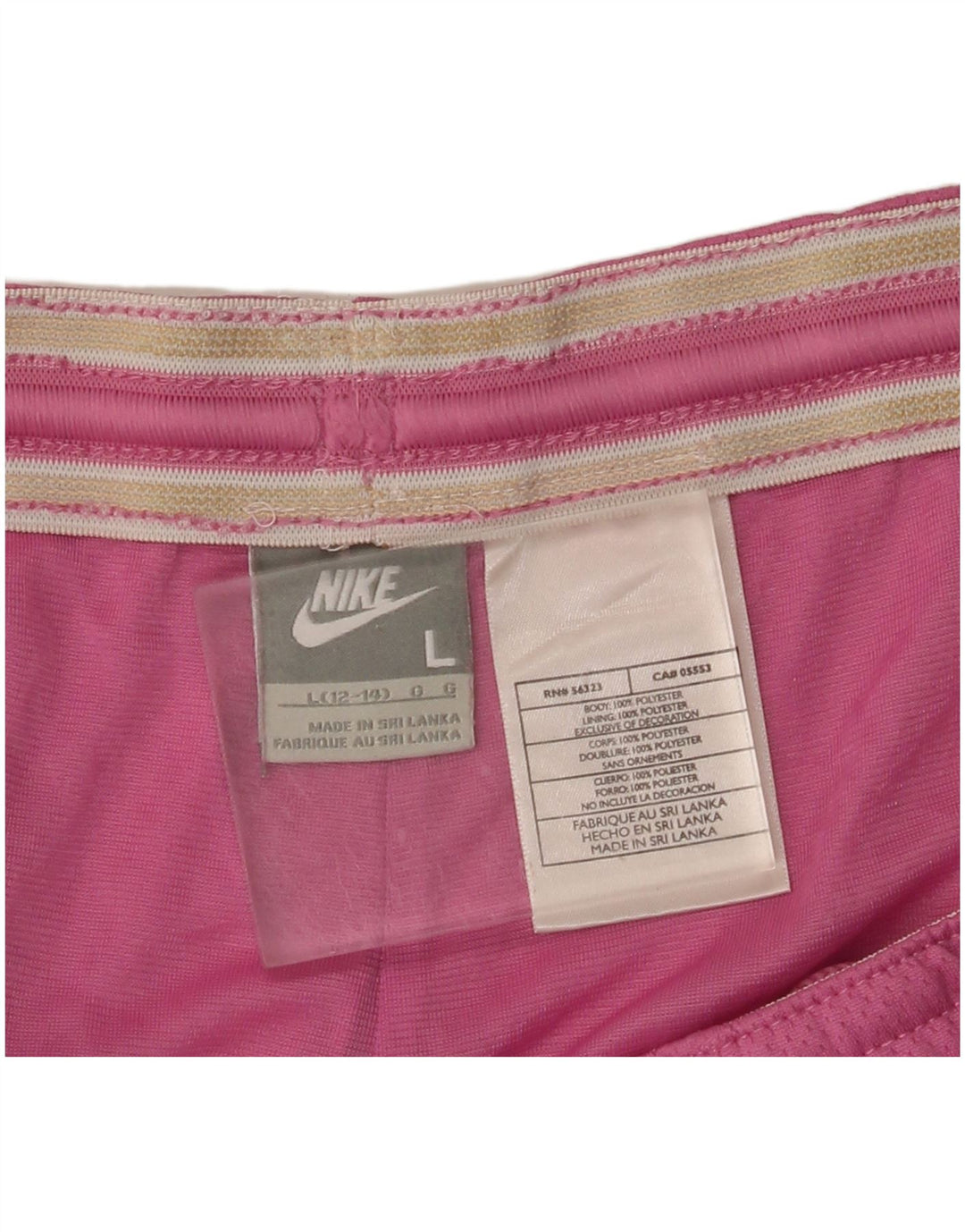 NIKE Pantalones cortos deportivos para mujer US 12/14 Grande Rosa Poliéster