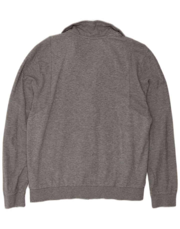 Hugo Boss Hombre Chándal Top Chaqueta Algodón Gris Medio