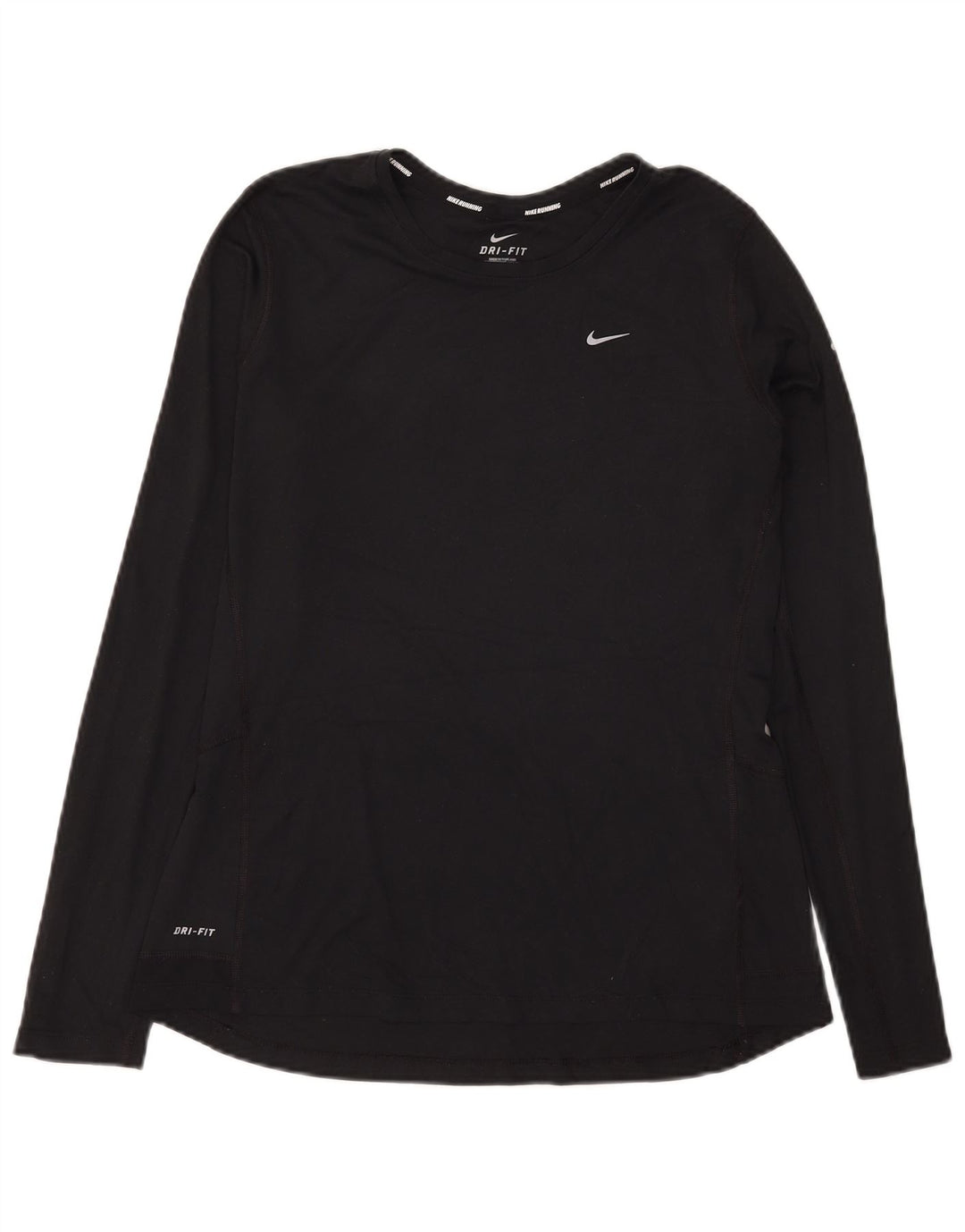 Nike Mujer Dri Fit Top Manga Larga UK 46 Grande Poliéster Negro