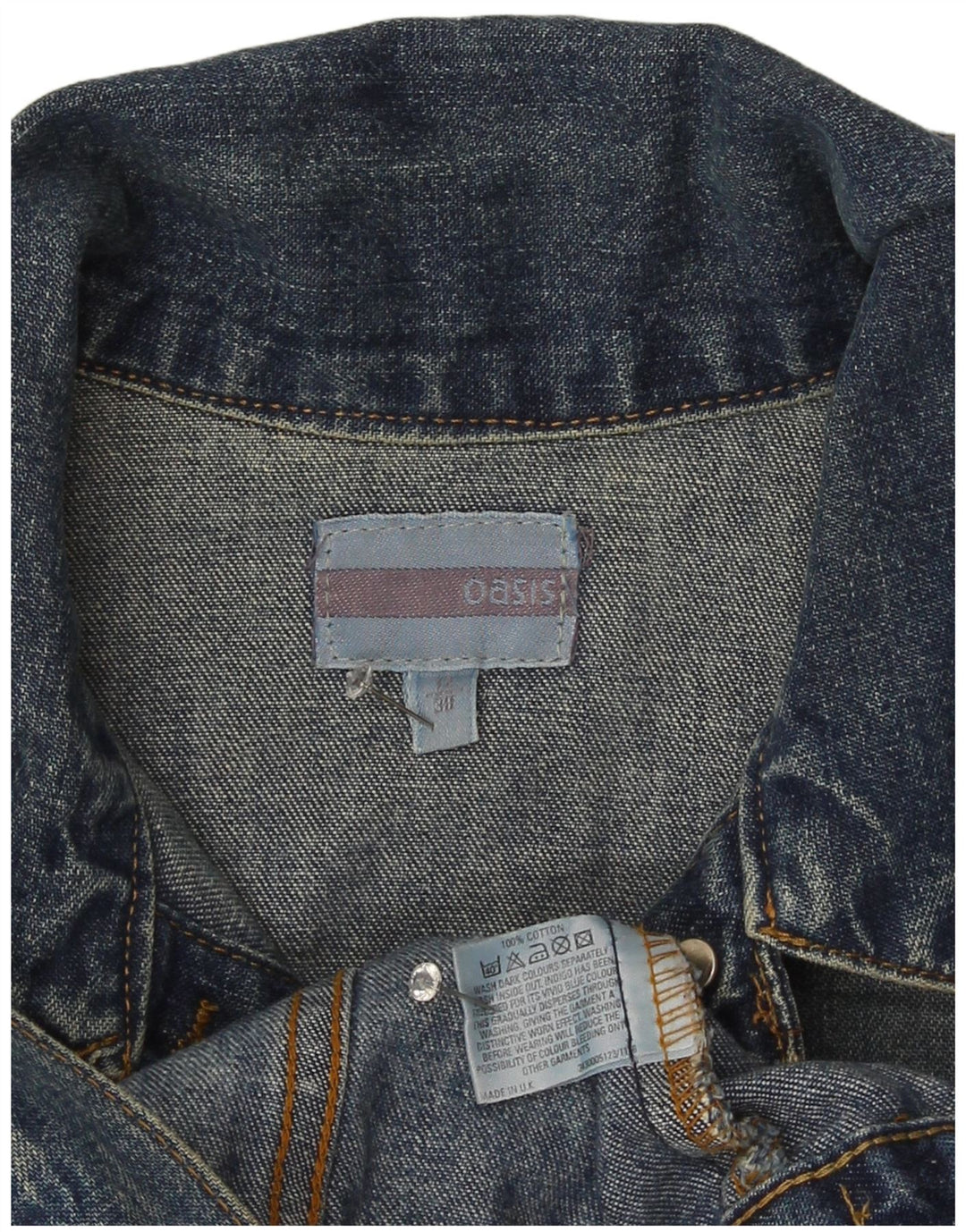 Chaqueta vaquera corta para mujer Oasis UK 42 Algodón azul medio