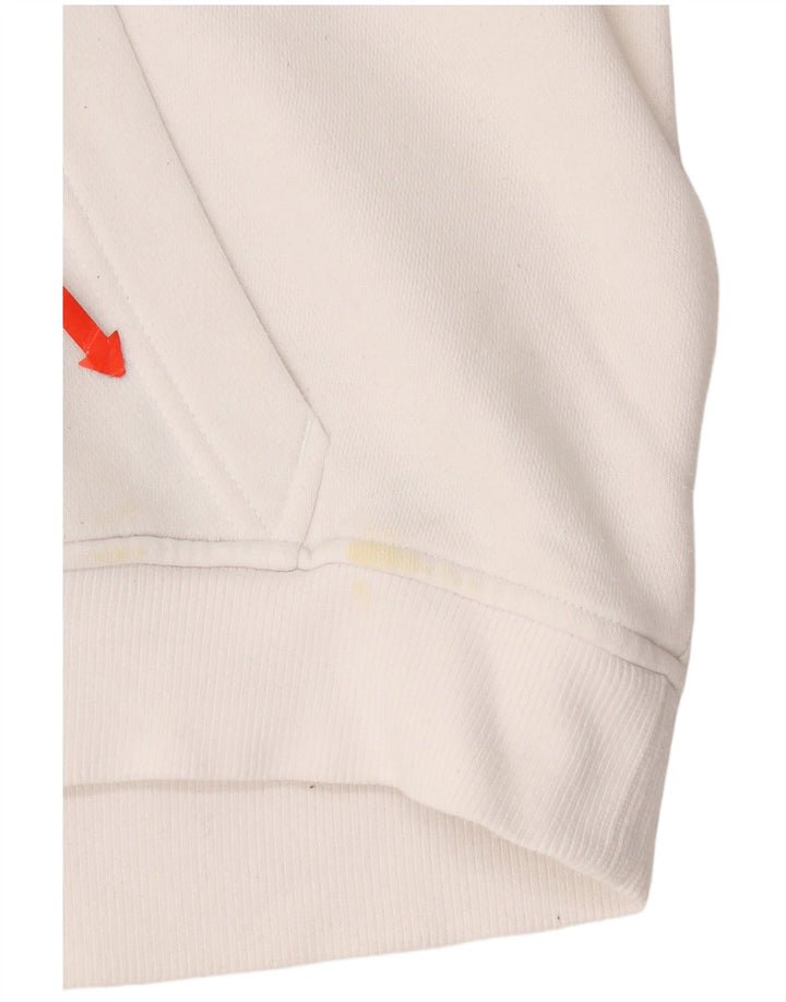 Adidas Hombre Sudadera Con Capucha Gráfica Jersey De Algodón Blanco Mediano