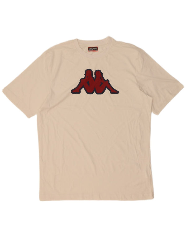 Kappa Hombre Camiseta Gráfica Top XL Blanco Algodón