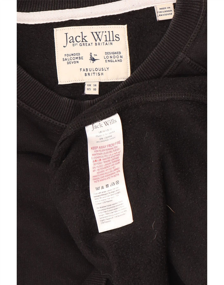 JACK WILLS Sudadera holgada para mujer, talla 40, talla grande, algodón negro