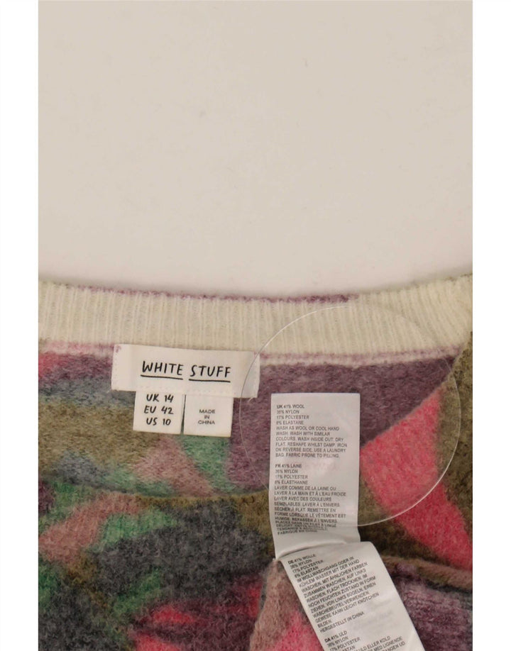 White Stuff Suéter tipo jersey con cuello barco para mujer, talla 40, multicolor