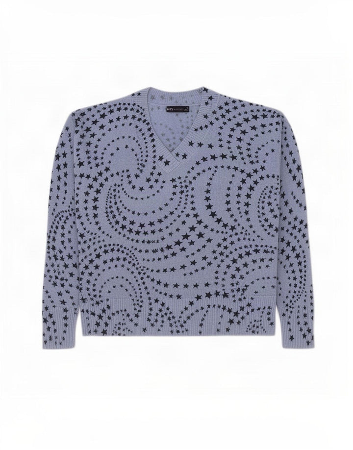 Marks & Spencer Suéter con Cuello en V y patrón Abstracto para Mujer UK 40 XL Azul