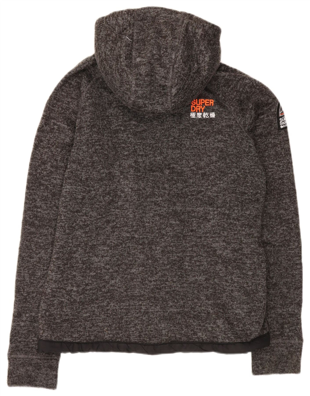 SUPERDRY Suéter con capucha y cremallera para mujer UK 40 Poliéster moteado gris medio