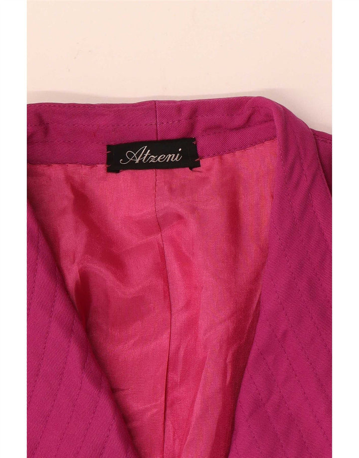Vintage mujer doble pecho Blazer chaqueta Reino Unido 12 rosa medio