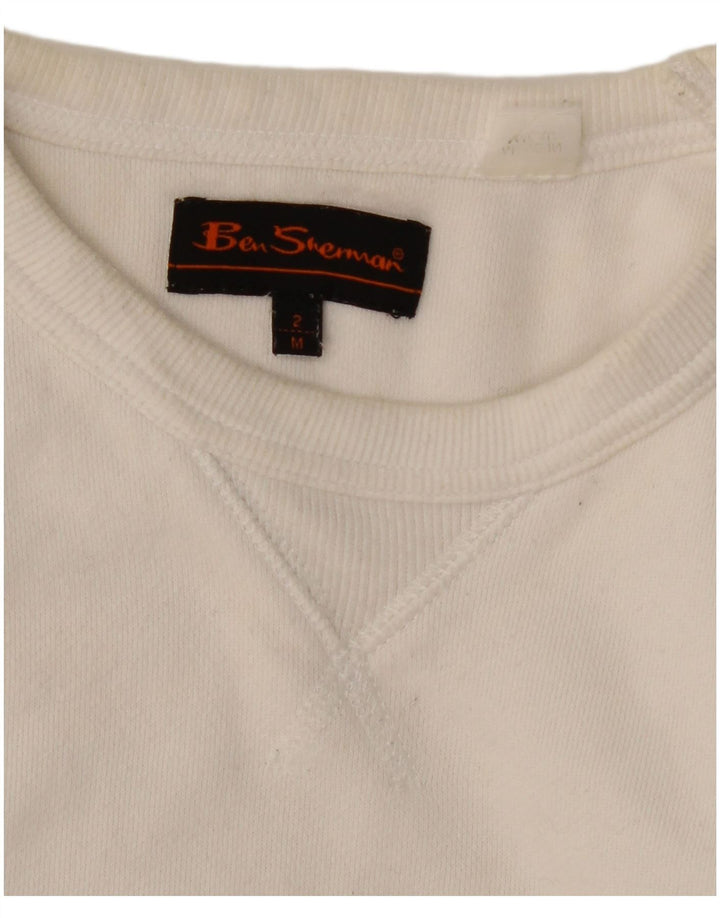 Ben Sherman - Sudadera con gráfico para hombre, jersey de algodón blanco mediano
