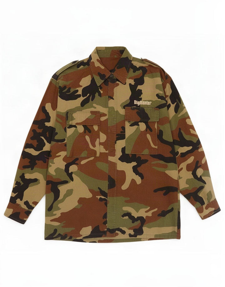 Camisa militar para hombre Big Hunter Algodón de camuflaje multicolor mediano