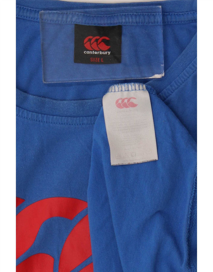 Canterbury - Camiseta gráfica para hombre, talla grande, algodón azul