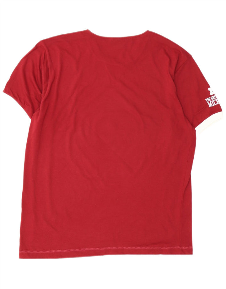 CHAMPION Camiseta con gráfico Michigan para hombre, talla grande, color burdeos