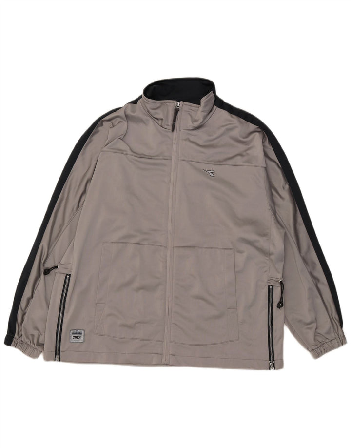 Diadora Chaqueta de chándal extragrande para mujer, talla 40, color gris grande