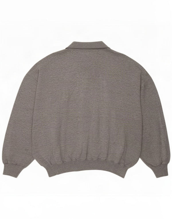 Champion Sudadera con cuello polo para hombre Jersey XL Algodón moteado gris