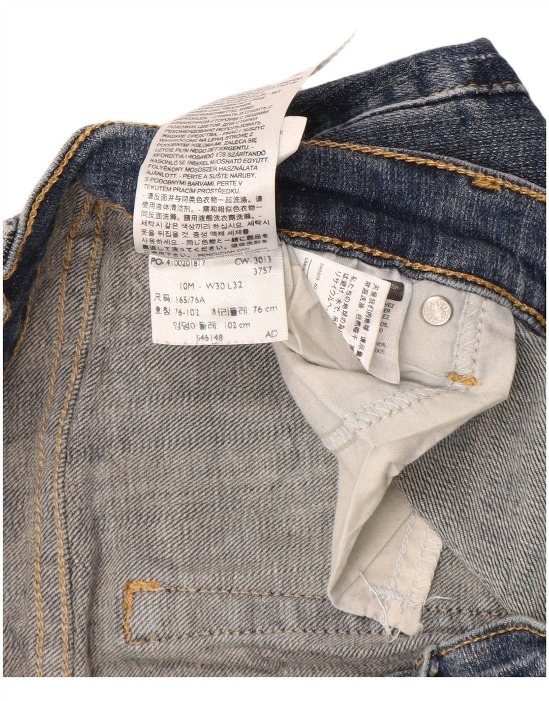 LEVI'S Jeans de talle medio para mujer, talla 10, grande, W30 L32, algodón azul