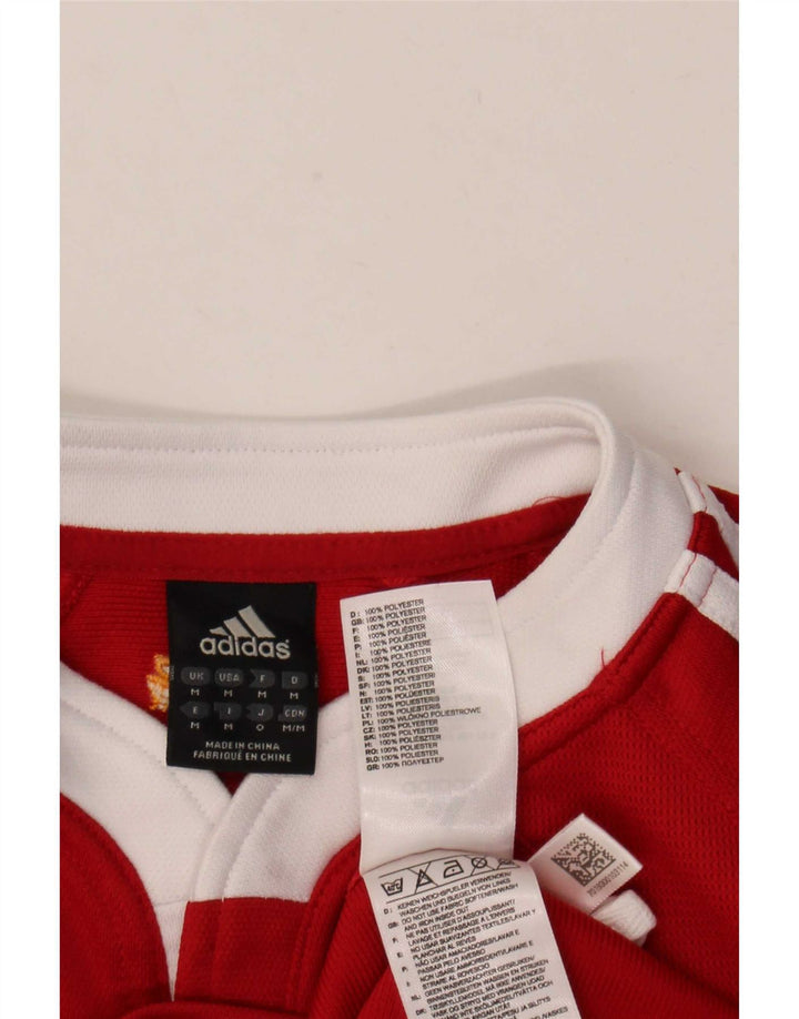 Adidas Hombre Zurich Graphic Camiseta Top Medio Rojo Colorblock Poliéster