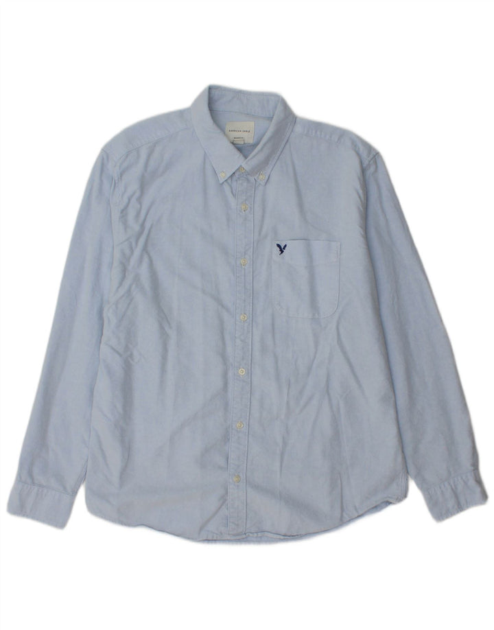 AMERICAN EAGLE Camisa de corte clásico para hombre Algodón azul grande