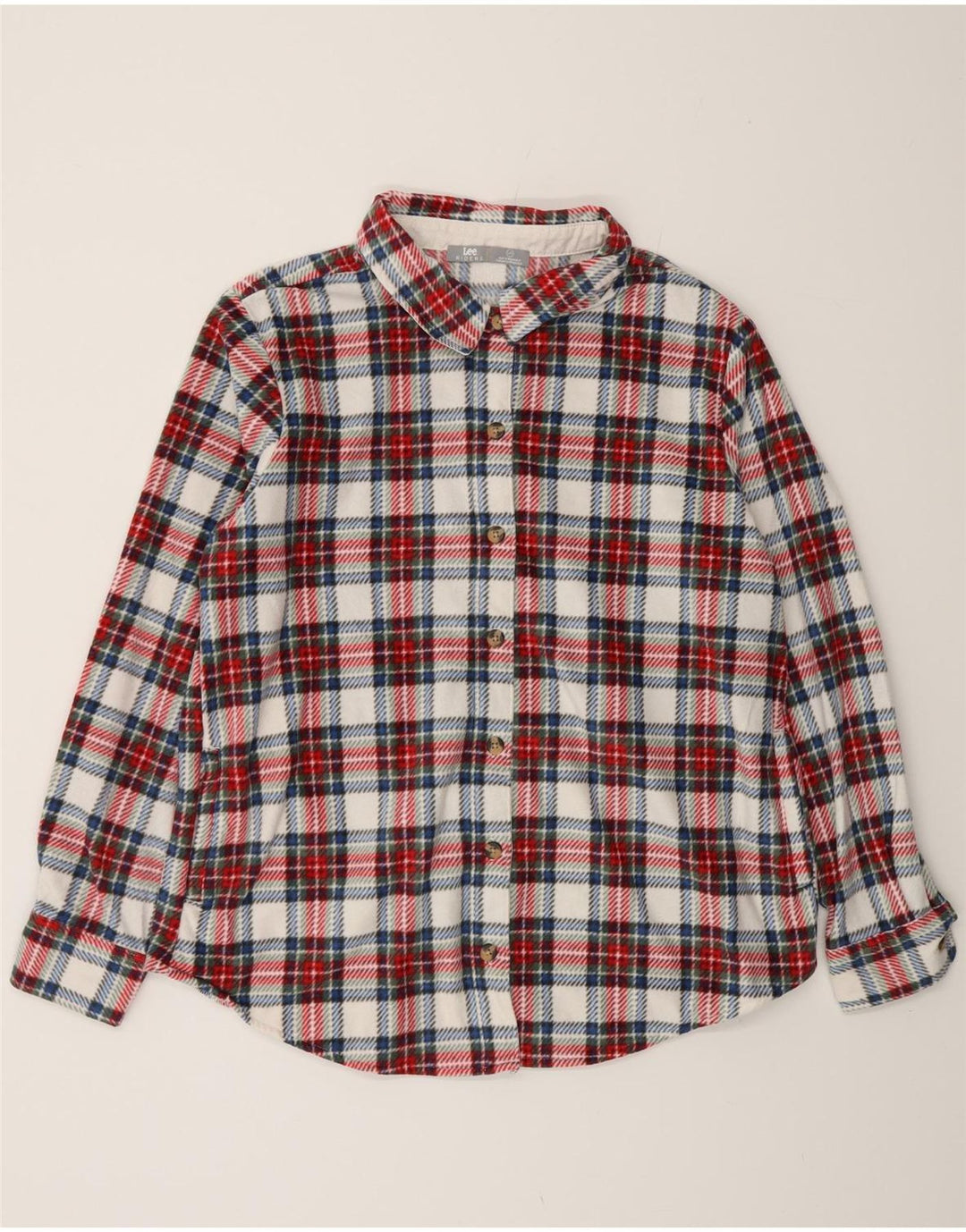 LEE Camisa de franela para mujer Riders UK 46 Large Red Check Poliéster