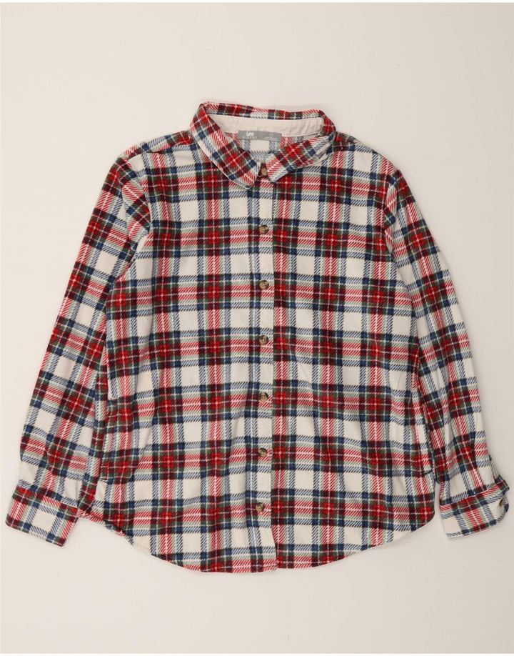LEE Camisa de franela para mujer Riders UK 46 Large Red Check Poliéster