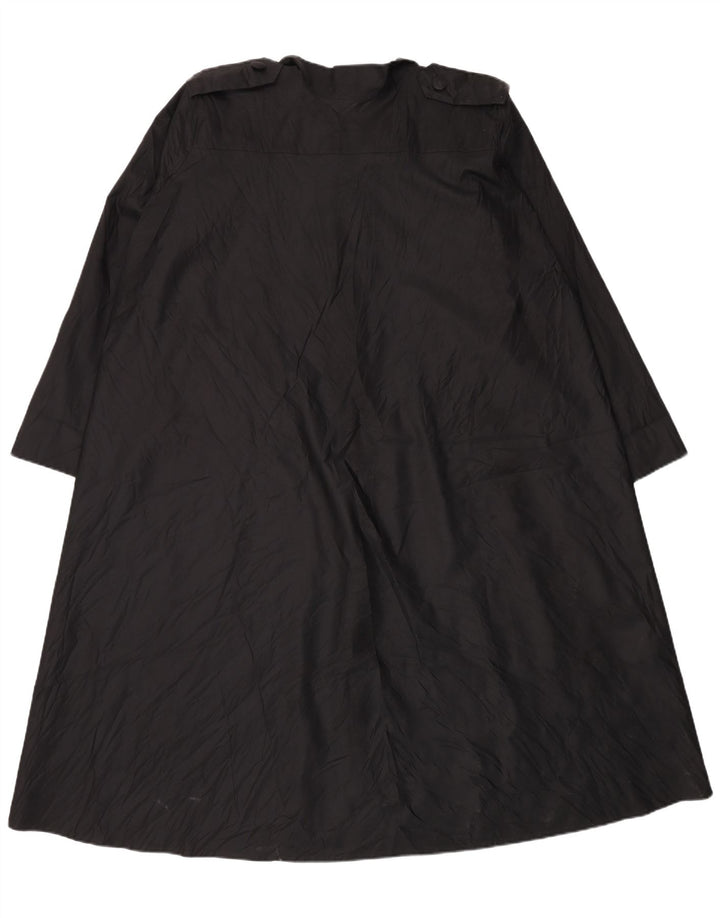Vintage hombres gabardina Reino Unido 14 medio negro