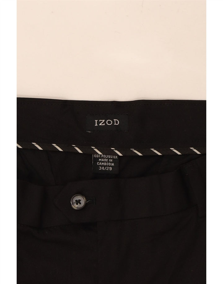 IZOD Mens Cameron Pegged Suit Trousers W34 L29 Black Polyester Vintage Izod and Second-Hand Izod from Messina Hembry 