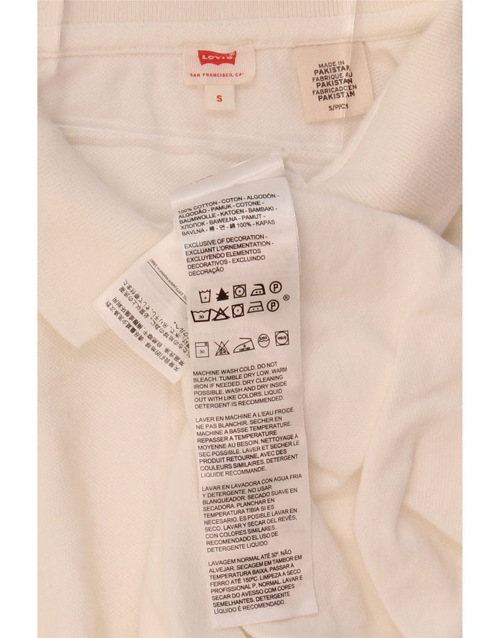 LEVI'S Womens Polo Shirt UK 10 Small White Cotton Vintage Levi's and Second-Hand Levi's from Messina Hembry 