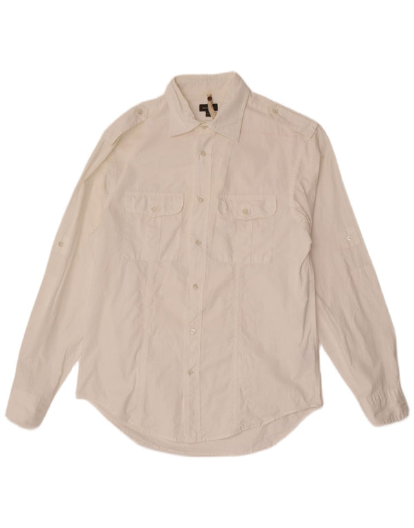 Henry Cottons Camisa militar para hombre Talla 41 Algodón blanco mediano